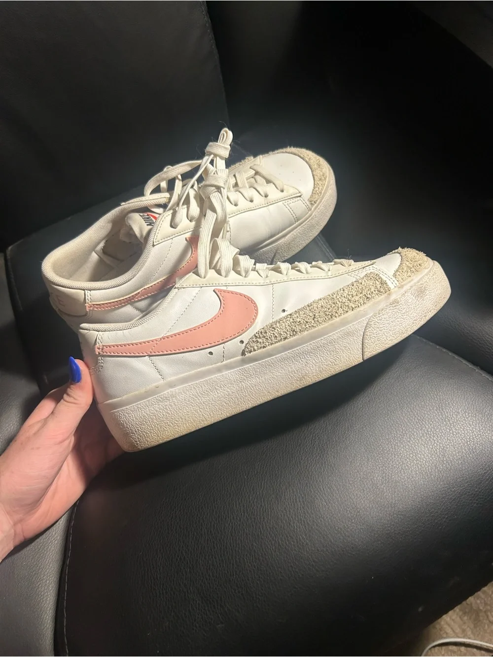 Nike Blazer Low Platform Sneakers with Pink Swoosh